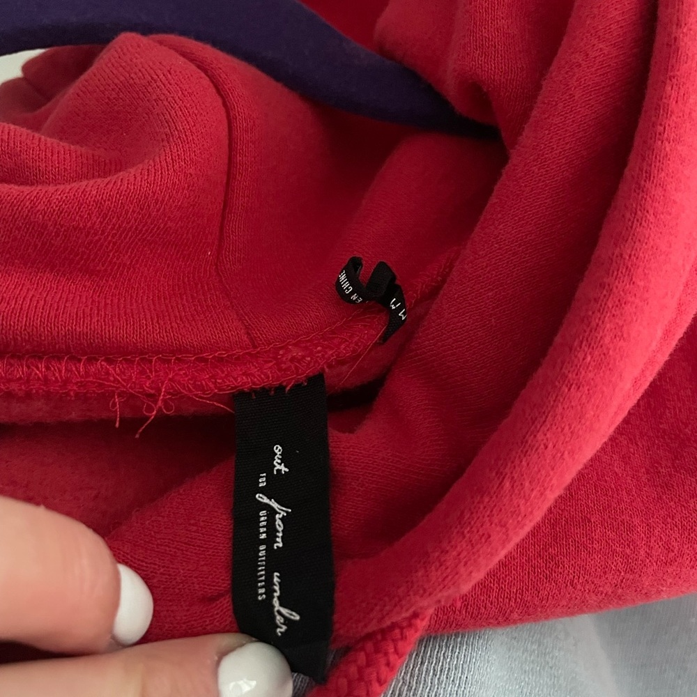 Urban Outfitters Out From Under Red Cropped Hoodie Sweatshirt - Picture 4 of 5